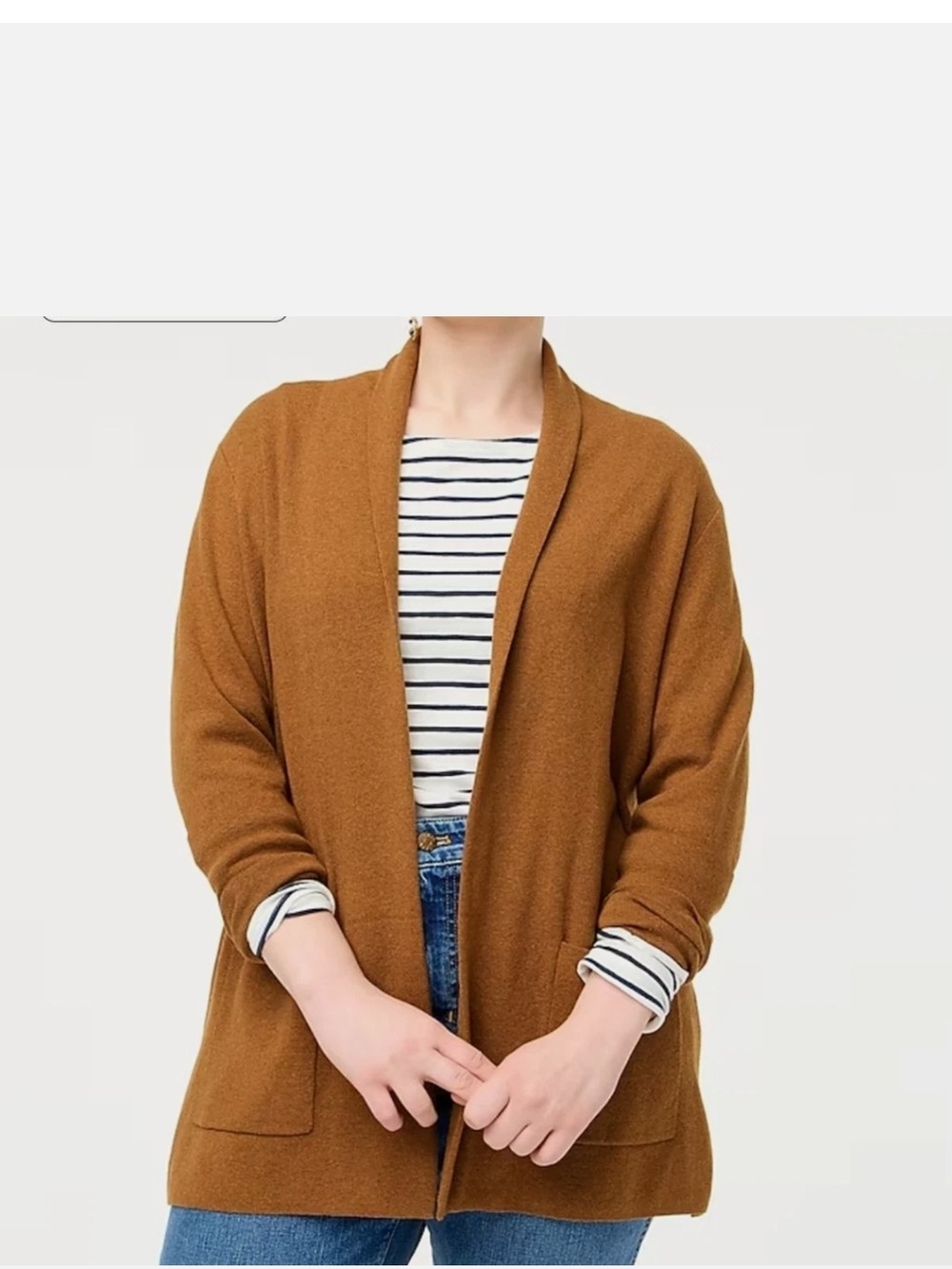 NWOT J Crew Open-Front Women’s Cardigan Sweater in Camel